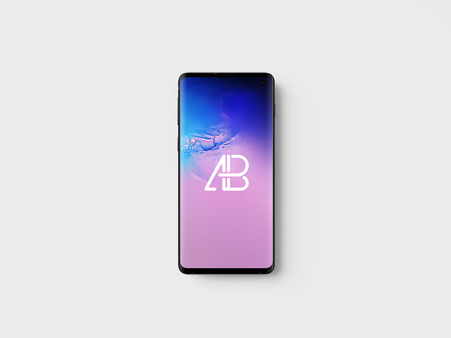 Samsung Galaxy S10 Top View Mockup