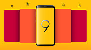 Samsung Galaxy S9 & S9+ App Screen Mockup Psd