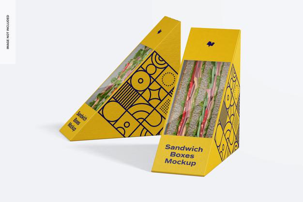 Sandwich Boxes Mockup Psd