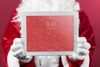 Santa Presenting Tablet Mockup Psd