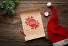 Santa'S Hat And Christmas Pine Leaves Psd