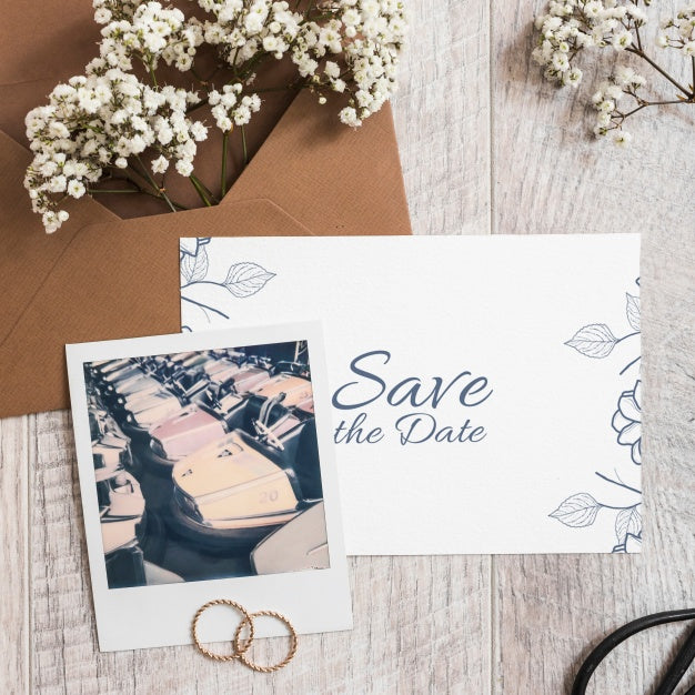 Save The Date Card Mockup Psd