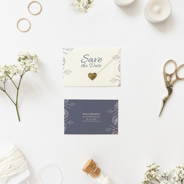 Save The Date Card Mockup Psd