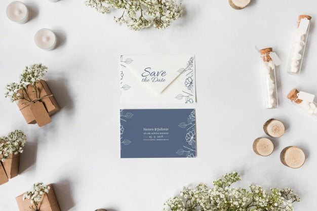 Save The Date Card Mockup Psd