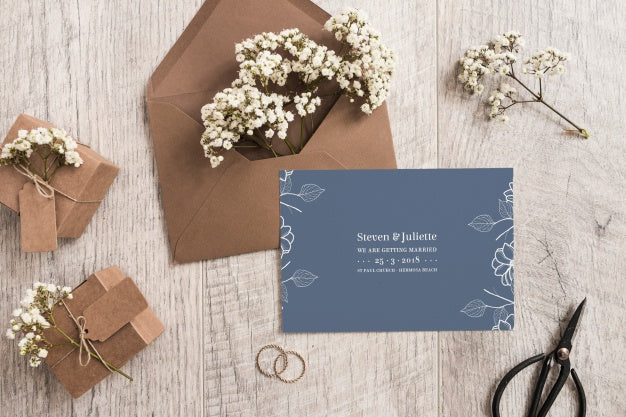 Save The Date Card Mockup Psd