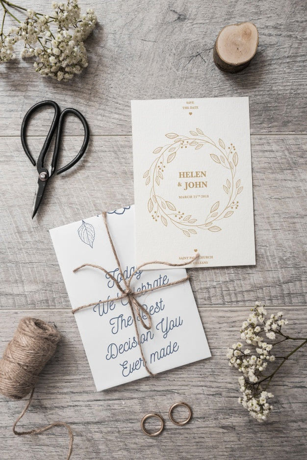 Save The Date Card Mockup Psd