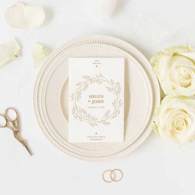 Save The Date Card Mockup Psd