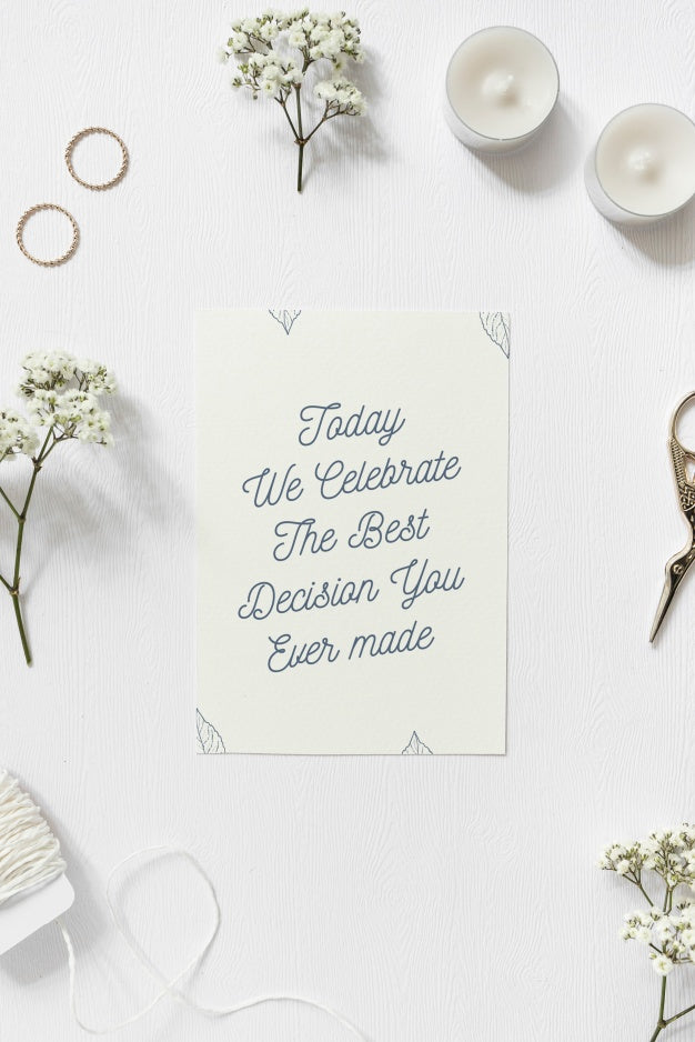 Save The Date Card Mockup Psd