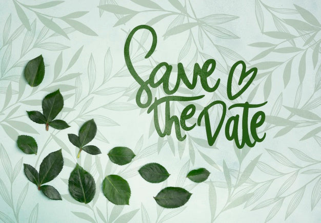 Save The Date Flowers Concept Mock-Up Psd
