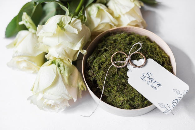 Save The Date Label Mockup In Bowl Psd