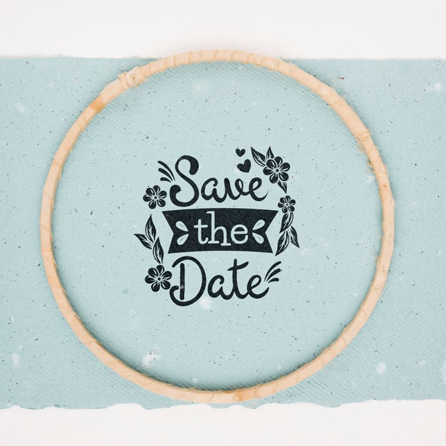 Save The Date Mock-Up Close-Up Psd