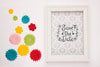 Save The Date Mock-Up Modern Frame And Colourful Paper Design Psd