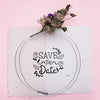 Save The Date Mock-Up On Paper With Dried Flowers Psd