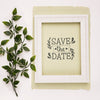 Save The Date Mock-Up Picture Frame And Leaves Psd