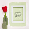 Save The Date Mock-Up Picture Frame And Tulip Flower Psd