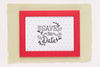 Save The Date Mock-Up Red Frame Top View Psd