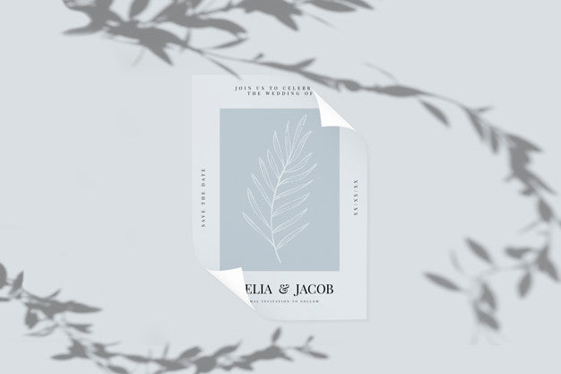 Save The Date Wedding Invitation Card Mockup Psd