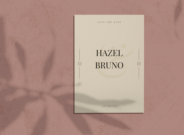 Save The Date Wedding Invitation Card Mockup Psd