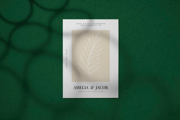 Save The Date Wedding Invitation Card Mockup Psd