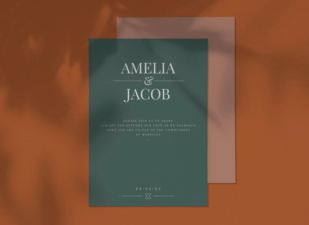 Save The Date Wedding Invitation Card Mockup Psd