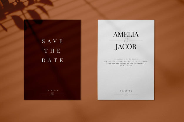 Save The Date Wedding Invitation Card Mockup Psd