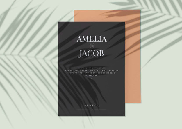 Save The Date Wedding Invitation Card Mockup Psd