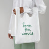 Save The World Reusable Grocery Bag Mockup Psd