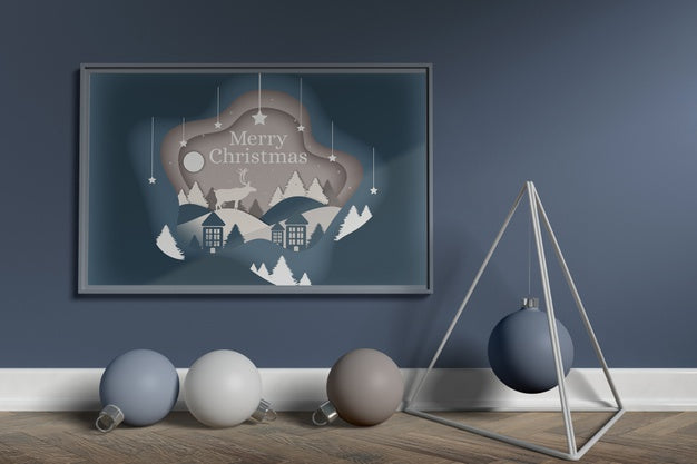 Scandinavian Christmas Decoration Mock-Up Psd