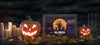 Scary Pumpkins With Horror Movie Poster Psd