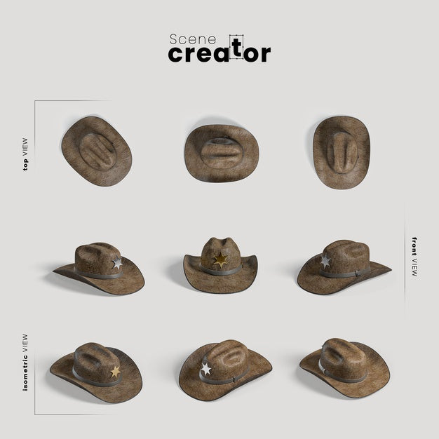 Scene Creator Carnival Cowboy Hat Psd
