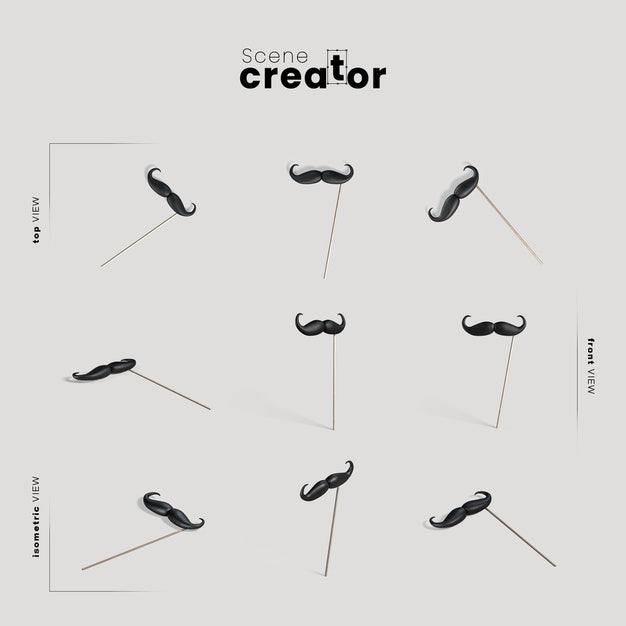 Scene Creator Carnival Fake Mustache Psd