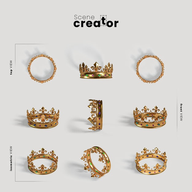 Scene Creator Carnival Golden Crown Psd