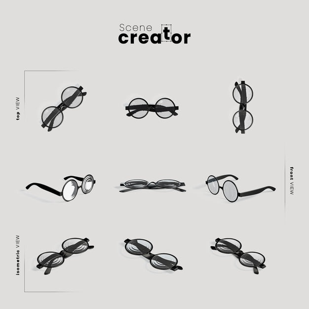 Scene Creator Carnival Round Glasses Psd