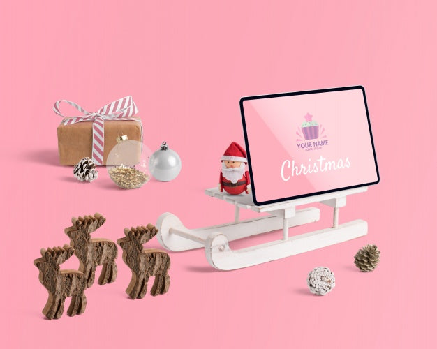 Scene Creator Mockup With Christmas Concept Psd