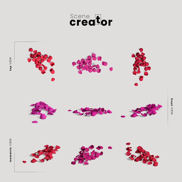Scene Creator With Colorful Petals Psd