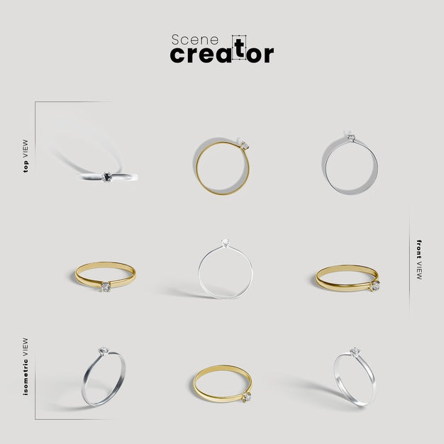 Scene Creator With Engagement Rings Psd