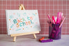 School Supplies With Wooden Painting Easel Psd