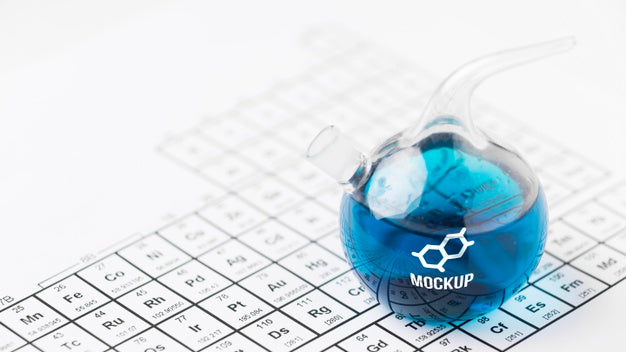 Science Elements Arrangement With Tube Mock-Up Psd