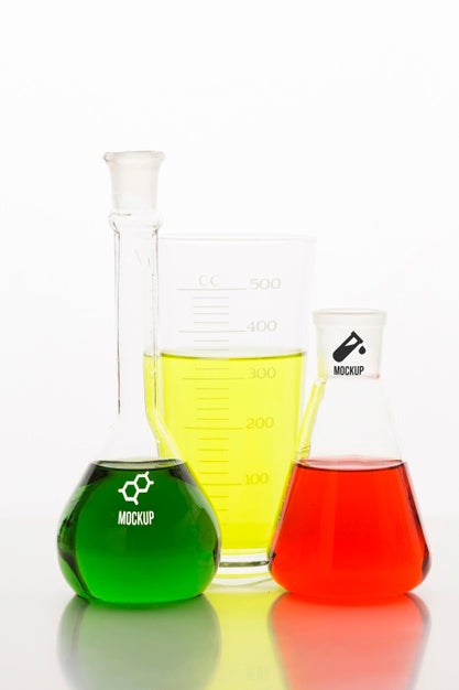 Science Elements Arrangement With Tubes Mock-Up Psd