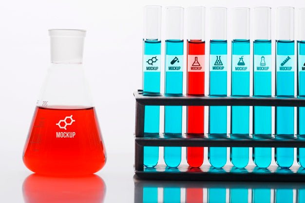 Science Elements Arrangement With Tubes Mock-Up Psd