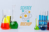 Science Elements Arrangement With Wall Mock-Up Psd