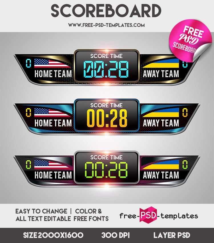 Scoreboard Psd Mockup