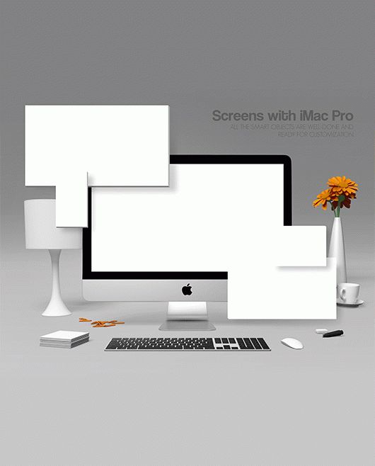 Screens With Imac Pro – 2 Psd Mockups