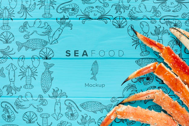 Sea Food Arrangement With Mock-Up Psd