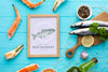 Sea Food Composition With Frame Mock-Up Psd