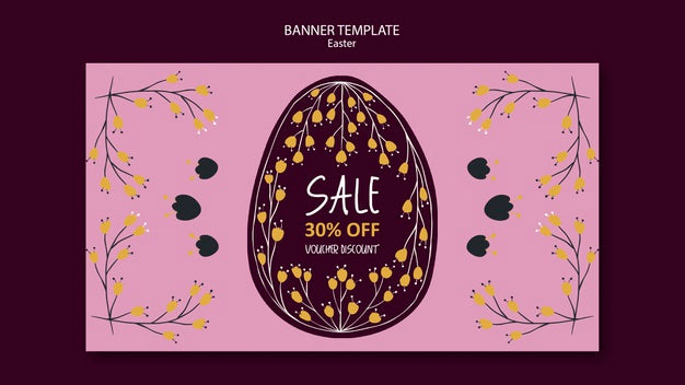 Seasonal Easter Voucher Discount Banner Psd