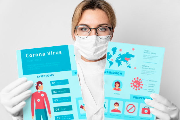 Serious Doctor Ripping Coronavirus Mock-Up Psd