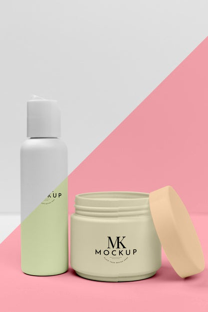 Set Of Beauty Products Bottles Psd