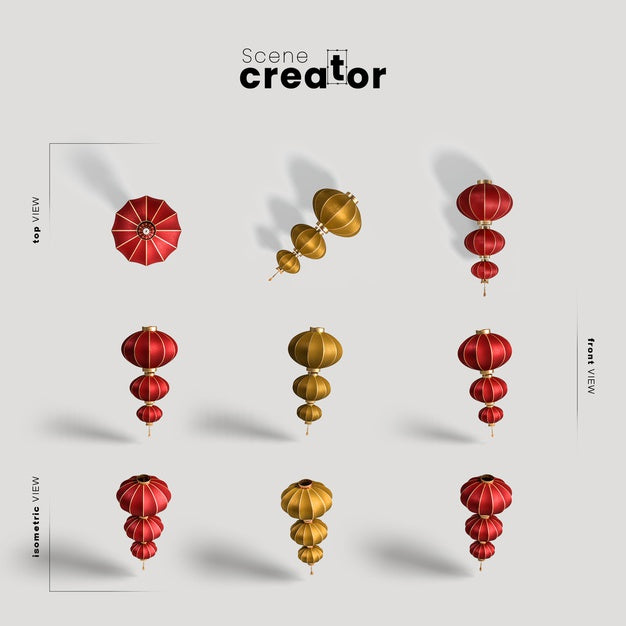 Set Of Chinese New Year Elements Psd