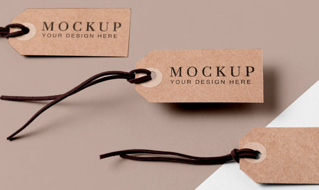 Set Of Clothing Mock-Up Tags Psd